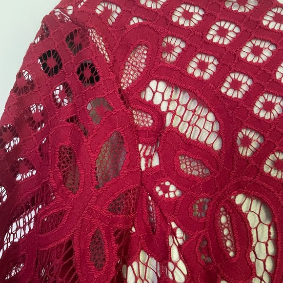 Danny & Nicole Beautiful Red Lace Dress Size 12P - Picture 4 of 7